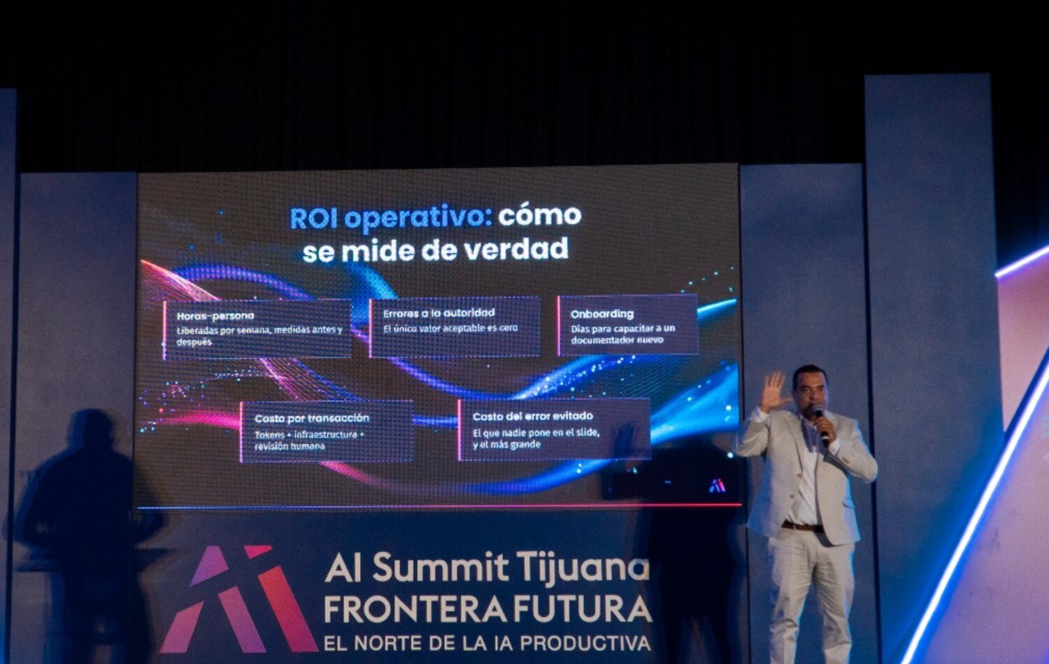 Slide de ROI operativo con las cinco métricas